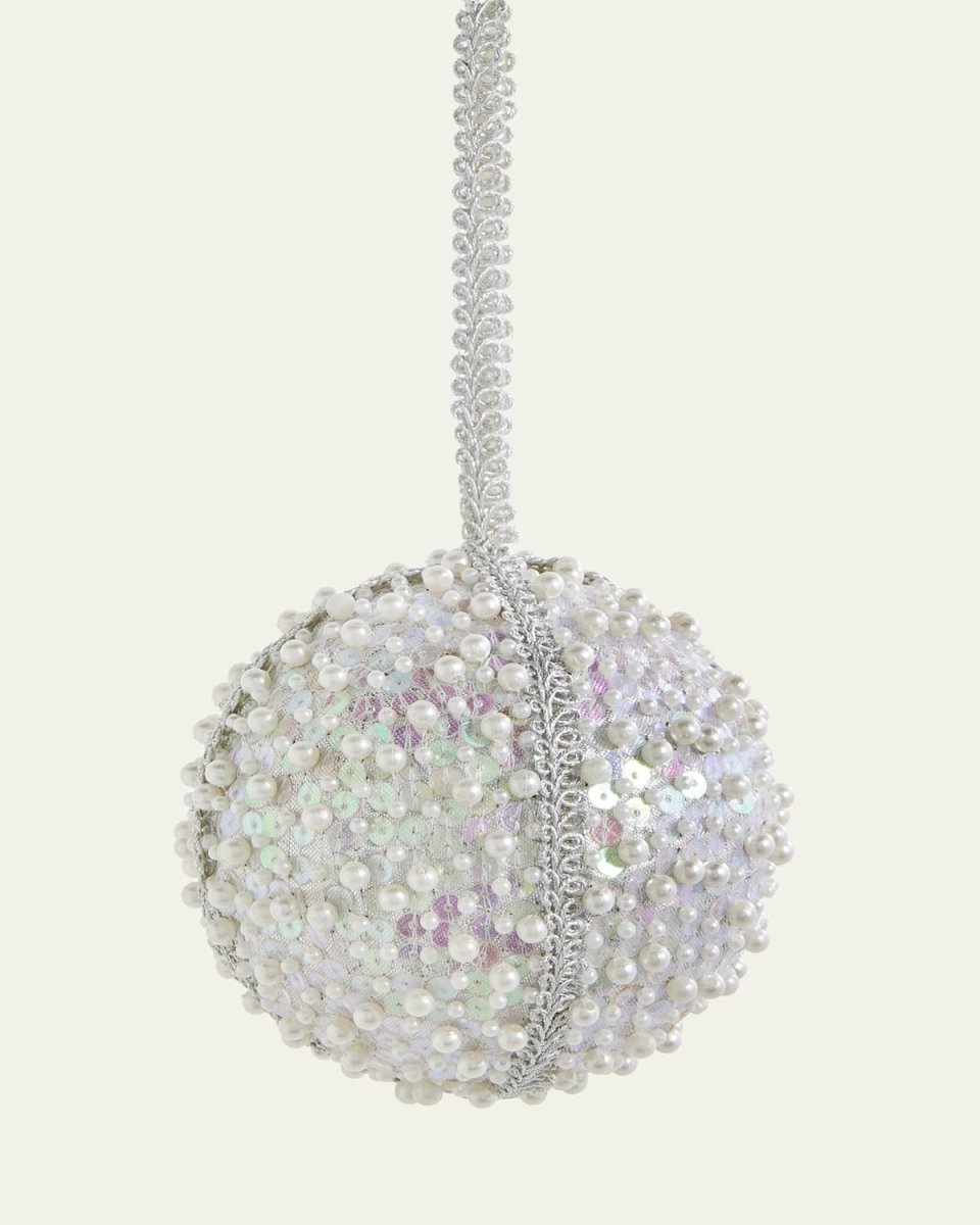 Silver Pearly Ball Ornament